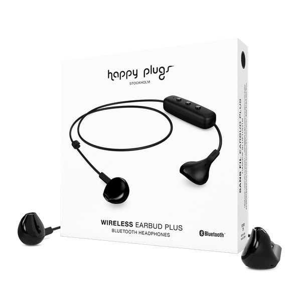 Čierne bezdrôtové slúchadlá Happy Plugs Earbud