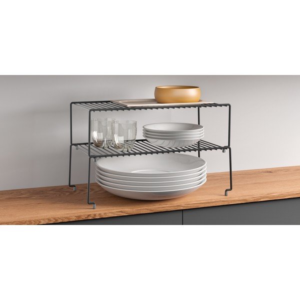 Čierna prídavná polica do kuchyne Metaltex Brooklyn Lava-image-1