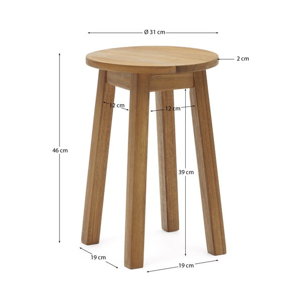 Stolička z masívu akácie v prírodnej farbe Amel – Kave Home-image-4