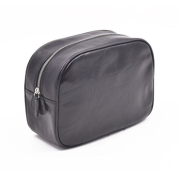 Kožená kozmetická taška Ferruccio Laconi Black-image-1