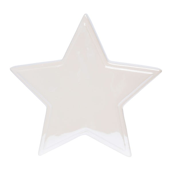 Biela keramická dekorácia Ewax Estrella, dĺžka 17,5 cm
