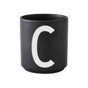 Čierny porcelánový hrnček Design Letters Alphabet C, 250 ml