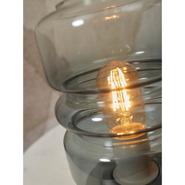 Sivá stolová lampa so skleneným tienidlom (výška  23 cm) Verona – it's about RoMi-image-4