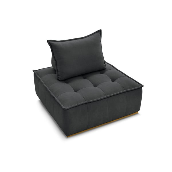 Tmavosivé ženilkové kreslo Elisa – Bobochic Paris-image-4