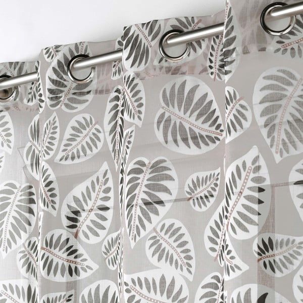 Čierno-béžová voálová záclona 140x240 cm Alma – douceur d'intérieur-image-1