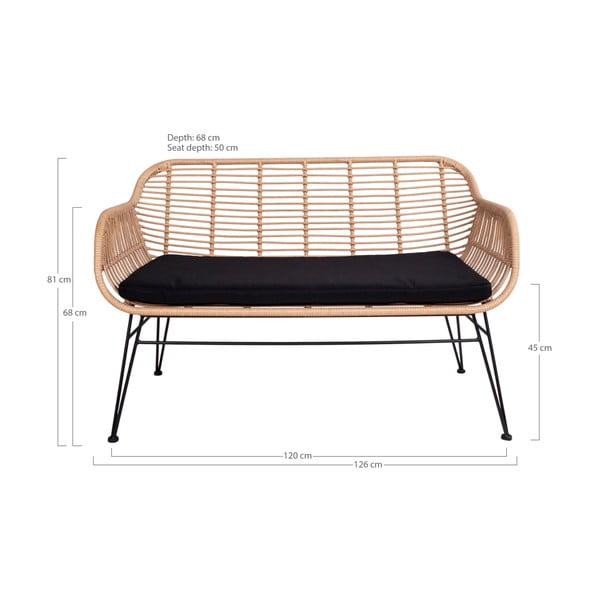 Záhradná pohovka z umelého ratanu House Nordic Trieste-image-4