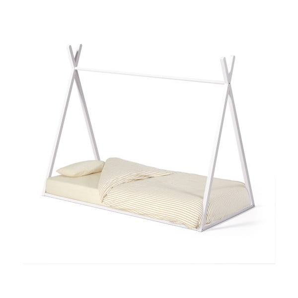 Biela domčeková detská posteľ z bukového dreva s roštom 90x190 cm Maralis – Kave Home-image-4