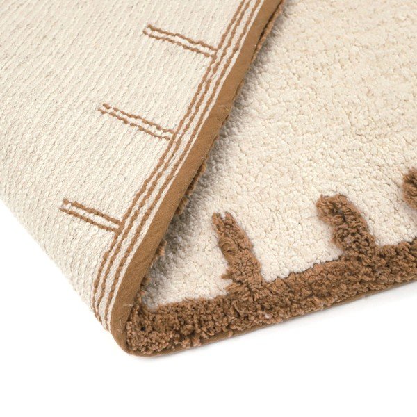 Krémový umývateľný ručne tkaný bavlnený detský koberec 65x120 cm Little Charlie – Nattiot-image-4