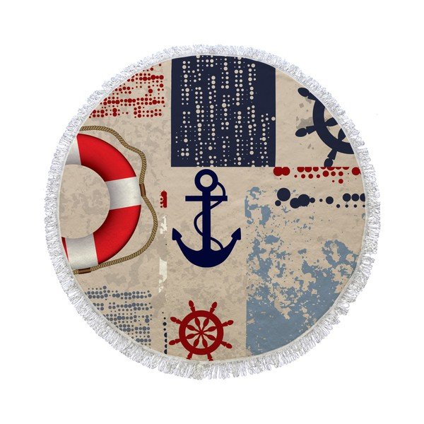 Kruhová plážová osuška La Chanta Hanatu Round Beach Towel, ⌀ 1,5 m