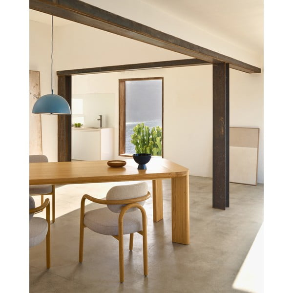 Rozkladací jedálenský stôl s doskou v dubovom dekore v prírodnej farbe 100x200 cm Jondal – Kave Home-image-1