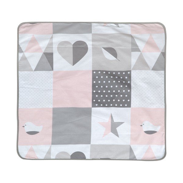 Ružová/sivá detská deka z mikroplyšu 80x80 cm Happy Patch – Roba