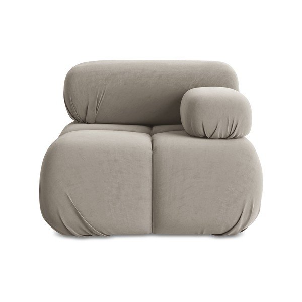 Béžový zamatový modul pohovky (pravý roh) Lokua – Makamii