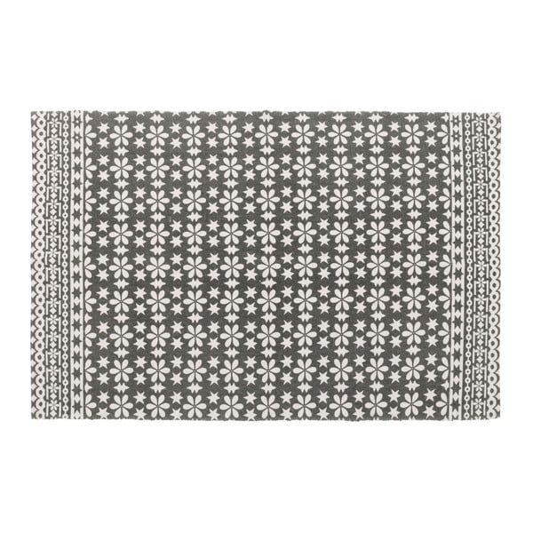 Sivo-biely bavlnený koberec Unimasa, 120 x 180 cm