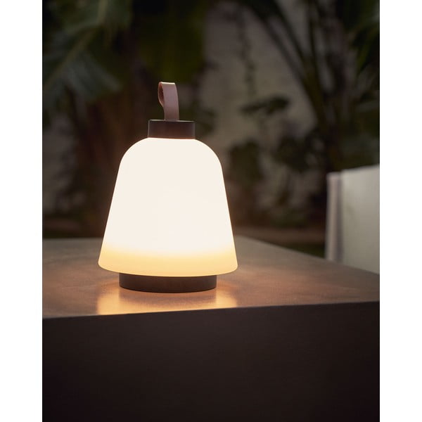 Biela plastová LED stmievateľná stolová lampa (výška 24 cm) Udiya – Kave Home-image-3