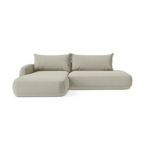 Béžová rozkladacia rohová pohovka (ľavý roh/s leňoškou) Hale – Makamii