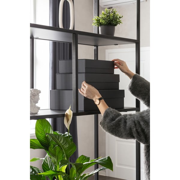 Tmavosivé kartónové úložné boxy v súprave 3 ks s vekom 42,5x29,5x13 cm Kian Paper Laminate – Bigso-image-1