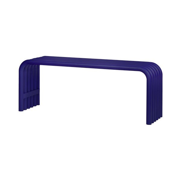 Modrá kovová záhradná lavica Nokk – noo.ma