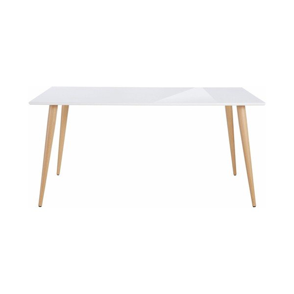 Lesklý biely jedálenský stôl Støraa Canton, 160 x 90 cm-image-1