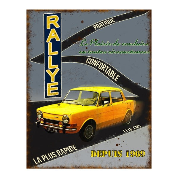 Kovová ceduľa Antic Line Rallye, 22 x 28 cm
