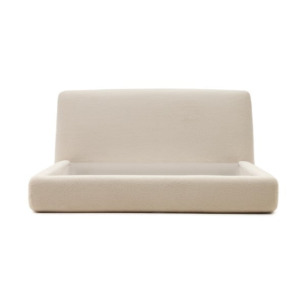 Béžová čalúnená dvojlôžková posteľ 160x200 cm Martina – Kave Home-image-3