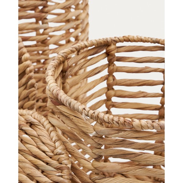 Detské koše na hračky v súprave 2 ks z vodného hyacintu v prírodnej farbe ø 30x50 cm Venezia – Kave Home-image-3