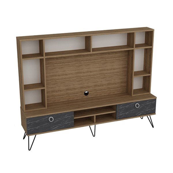 Sivo-hnedá TV súprava v dekore orecha 180x136 cm Lorenz - Kalune Design