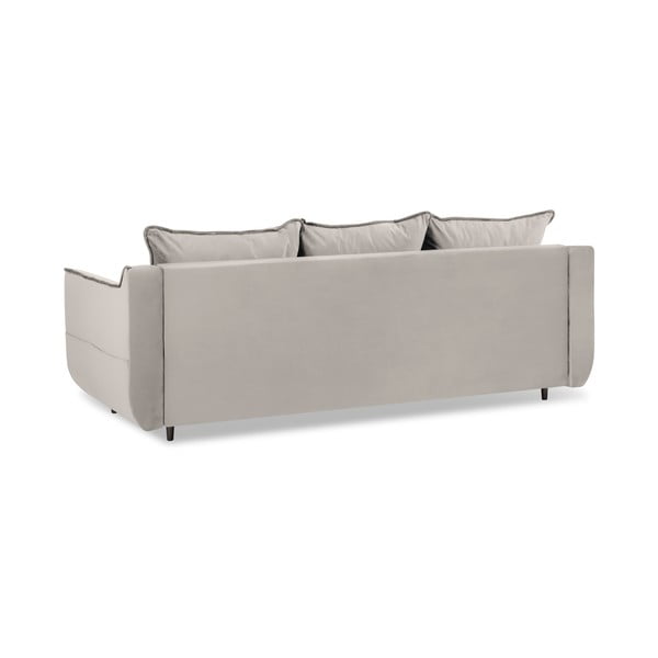 Béžová zamatová rozkladacia pohovka Kooko Home Basso-image-3