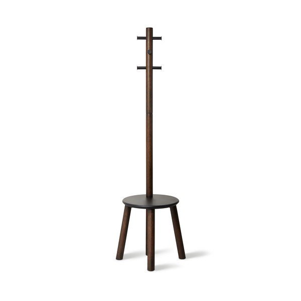 Čierny prírodný vešiak z kaučukového dreva Pillar - Umbra-image-2