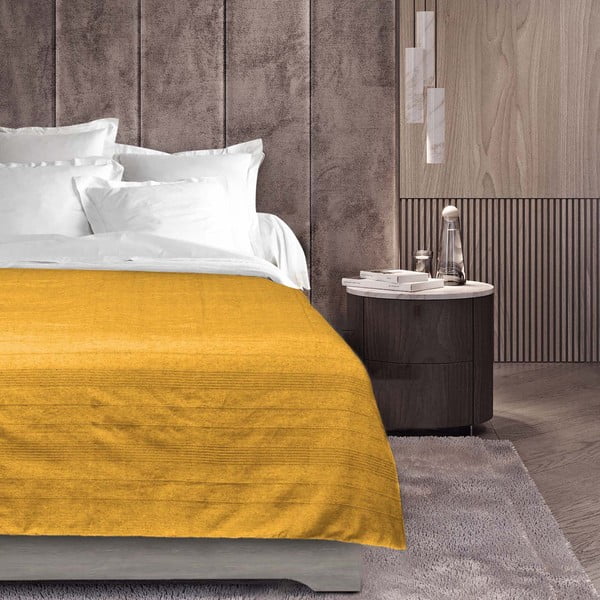 Žltý pléd 180x220 cm Lucile – douceur d'intérieur-image-3