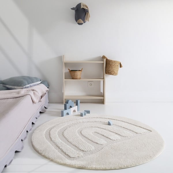 Krémovobiely detský koberec ø120 cm Rainbow Dream S – Nattiot-image-3