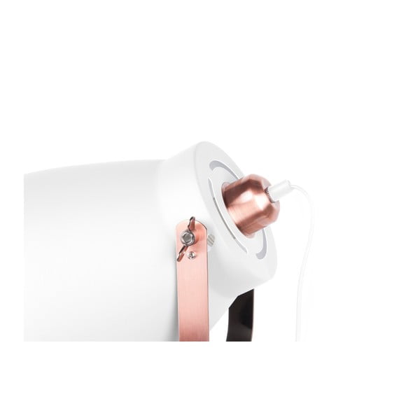 Biela stojacia lampa s detailmi v medenej farbe Leitmotiv Mingle-image-1