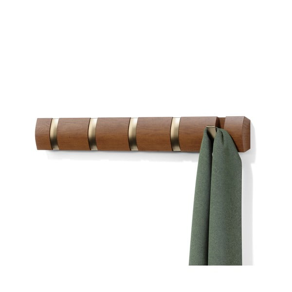 Hnedý nástenný vešiak z topoľového dreva Flip – Umbra-image-4