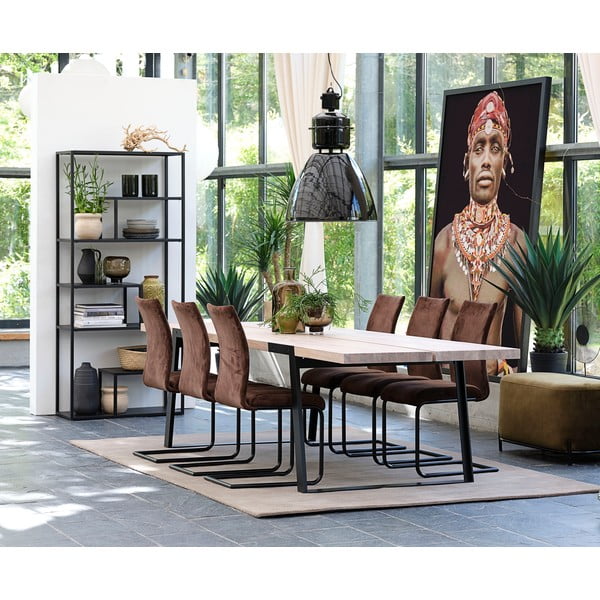 Čierny kovový regál Canett Lite, výška 188 cm-image-4