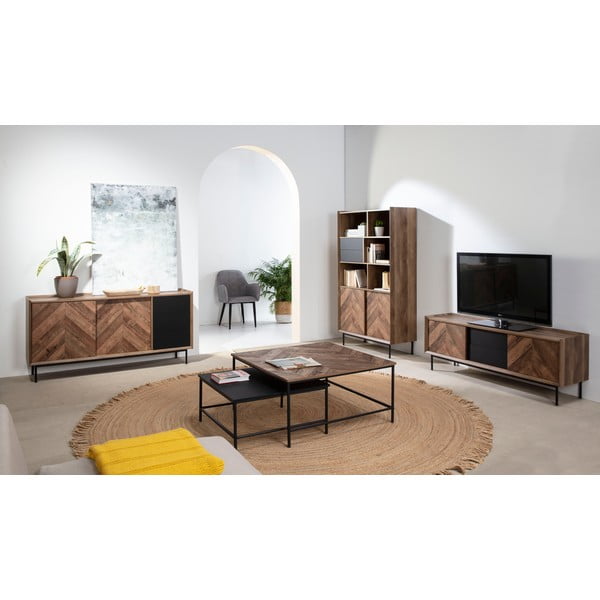 Komoda v dubovo-čiernom dekore Marckeric Utah-image-1