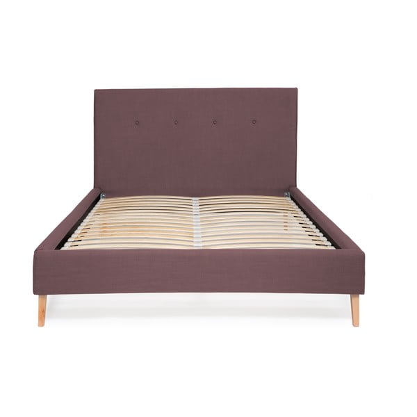 Fialová posteľ Vivonita Kent Linen, 200 × 180 cm