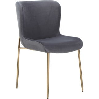 Sivá čalúnená stolička so zamatovým povrchom Westwing Collection Tess