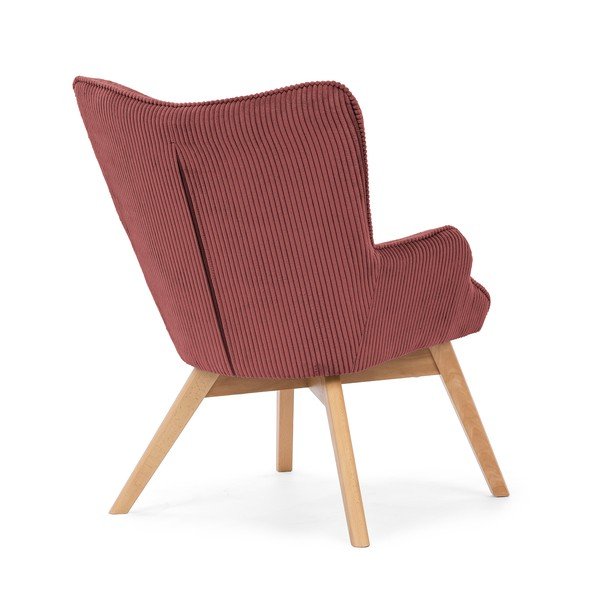 Červené menčestrové kreslo Niko – Ropez-image-3