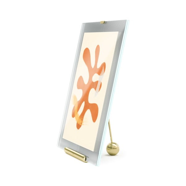 Sklenený stojací rámček v zlatej farbe 26x30,5 cm Flute – Umbra-image-3