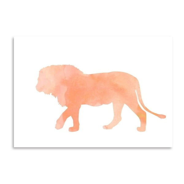 Plagát Americanflat Lion Blush, 30 x 42 cm
