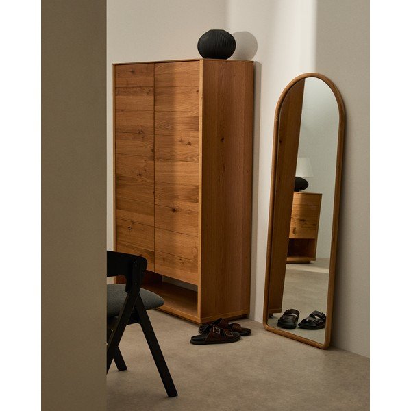 Nástenné zrkadlo s dreveným rámom 55x155 cm Milsa – Kave Home-image-1