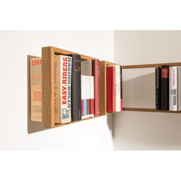 Polica na knihy z dubového dreva das kleine b b5, výška 25 cm-image-4