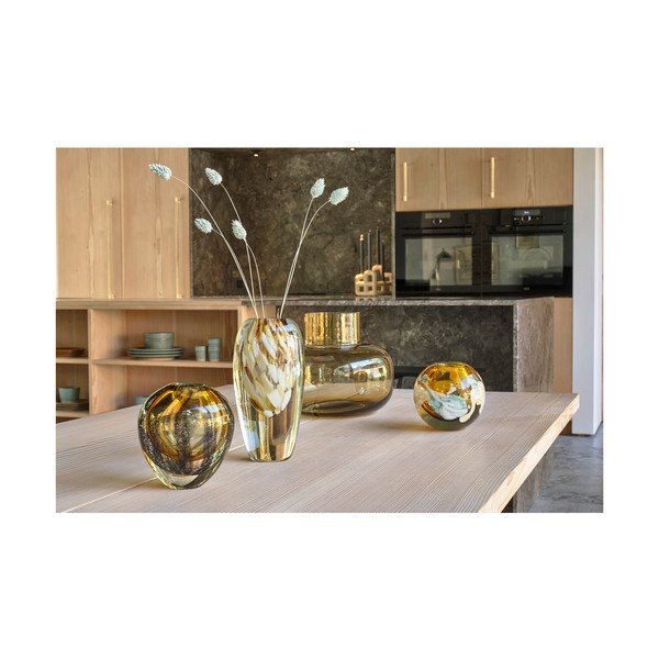 Oranžová sklenená ručne vyrobená váza (výška 21 cm) Otea – Villa Collection-image-1