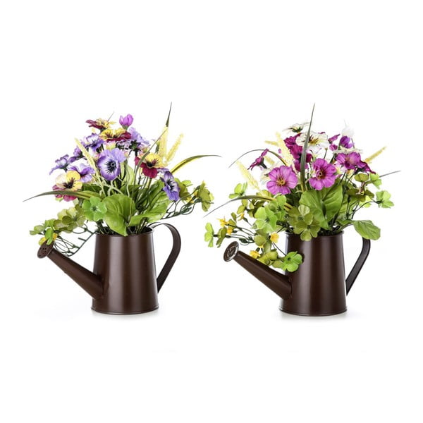 Sada 2 dekoratívnych kvetín v kvetináči Unimasa Plant