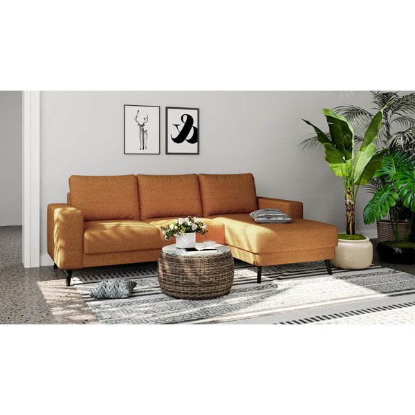 Oranžová rohová pohovka (pravý roh) Fynn – Ghado-image-1