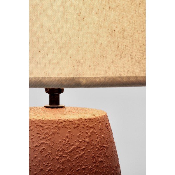 Keramická stolová lampa v terakotovej farbe s textilným tienidlom (výška  41,5 cm) Irvin – Yes Everyday-image-3