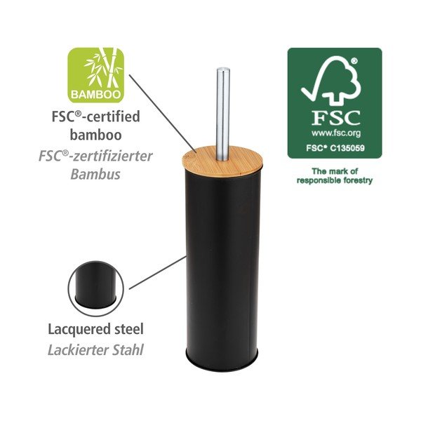 Čierna oceľová WC kefa Tortona – Wenko-image-3