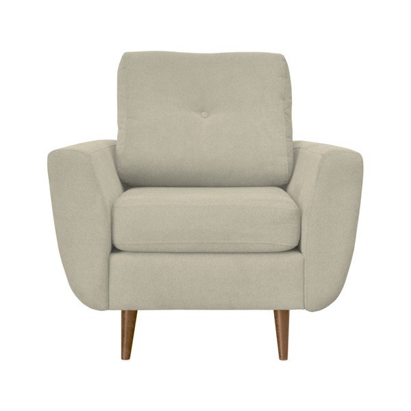 Krémové kreslo Mazzini Sofas Flower, svetlé nohy