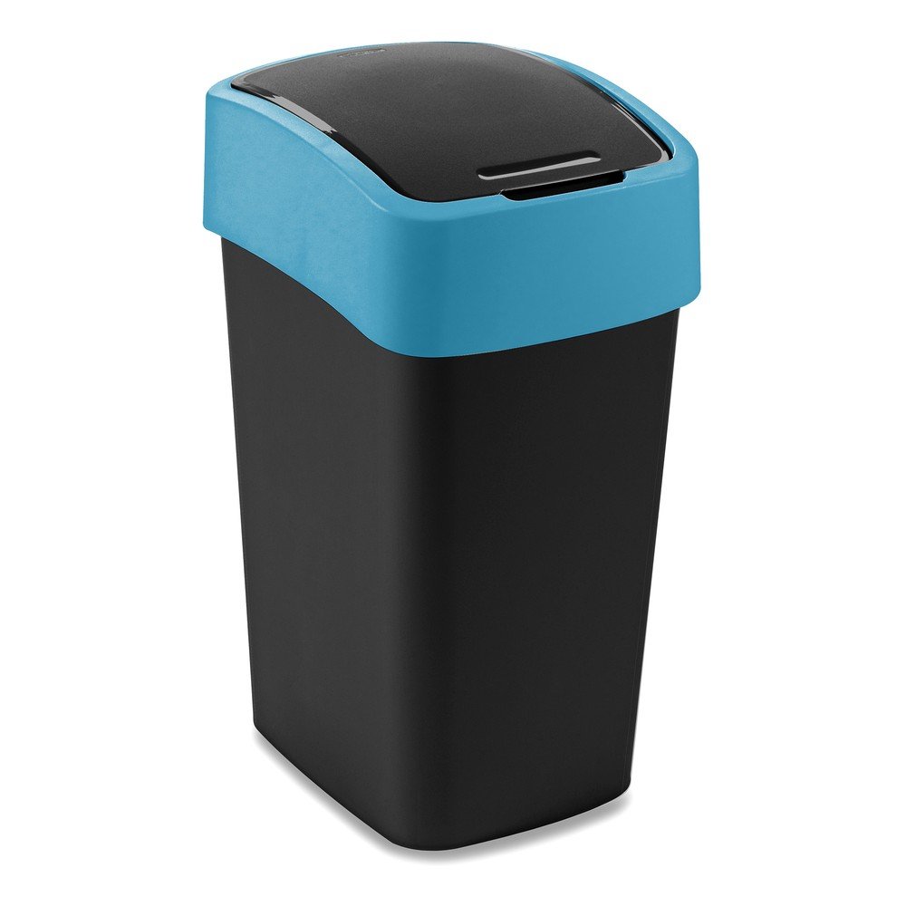 E-shop Čierny/modrý plastový odpadkový kôš na triedený odpad 25 l Flip Bin – Curver