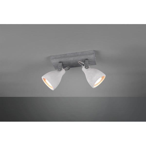 Sivé nástenné svietidlo na 2 žiarovky Trio Concrete, dĺžka 23 cm-image-1
