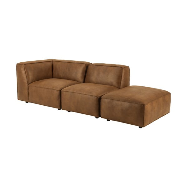 Koňakovohnedá leňoška z imitácie kože (ľavý roh) Fairfield Kentucky – Bonami Selection-image-3